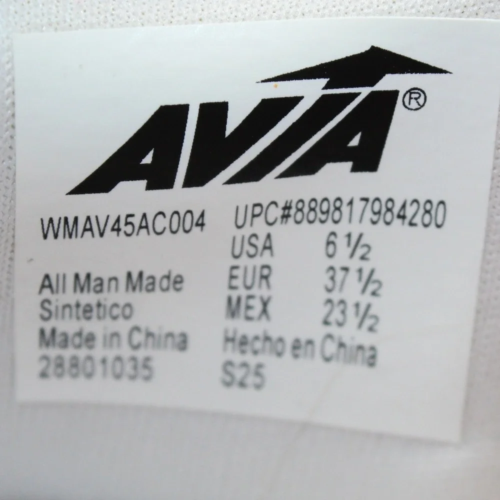 Avia Womens Athletic Shoes Sneakers White Purple Knit Lace Up Size‎ 6.5